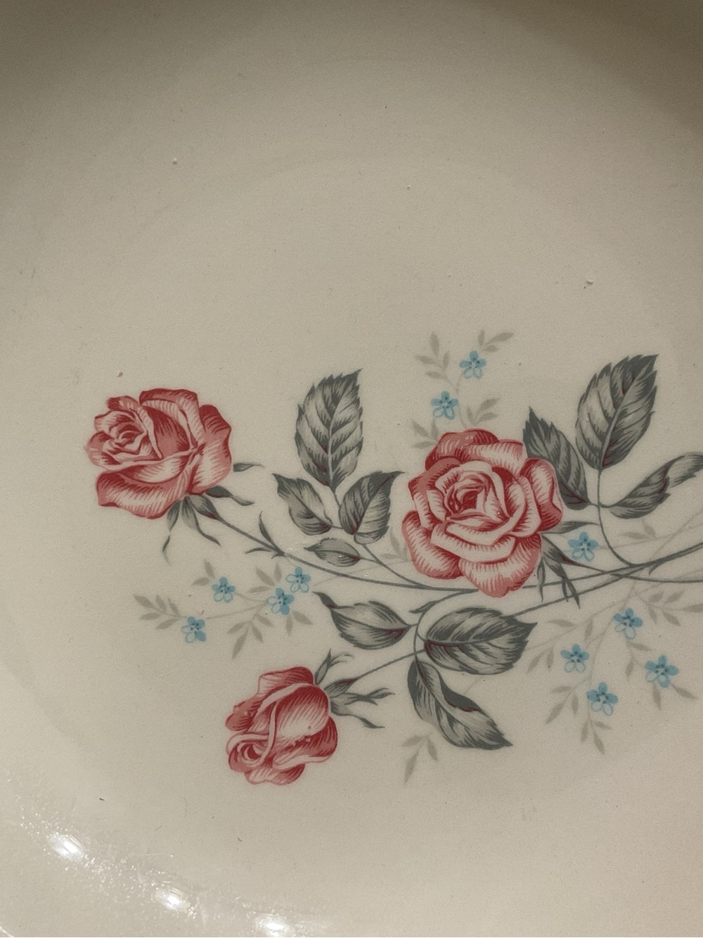 Vintage Floral Serving Bowl with Pink Rim. Set of 4 - Picture 2 of 9